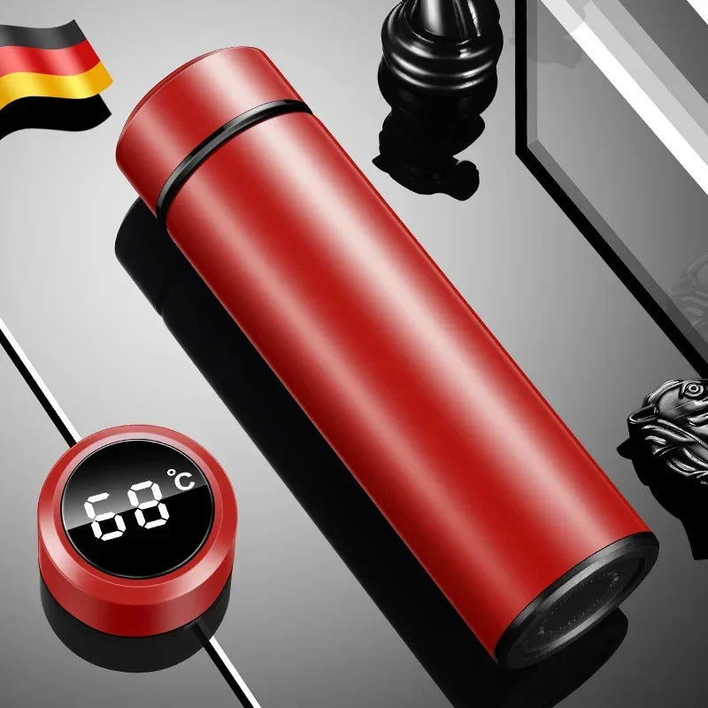 Termos 500ml ze wskaźnikiem temperatury LED – stalowy kubek termiczny z przegródką, próżniowy termos outdoor