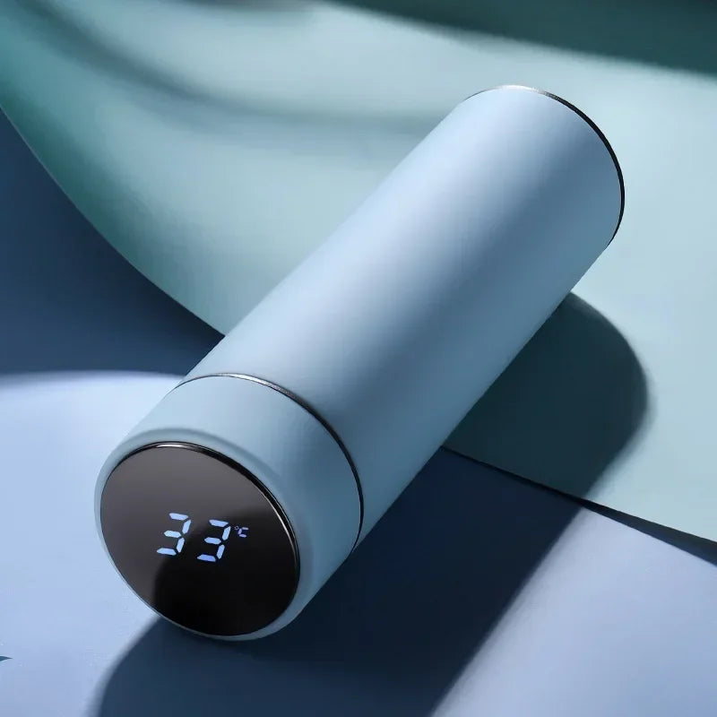 Termos 500ml ze wskaźnikiem temperatury LED – stalowy kubek termiczny z przegródką, próżniowy termos outdoor